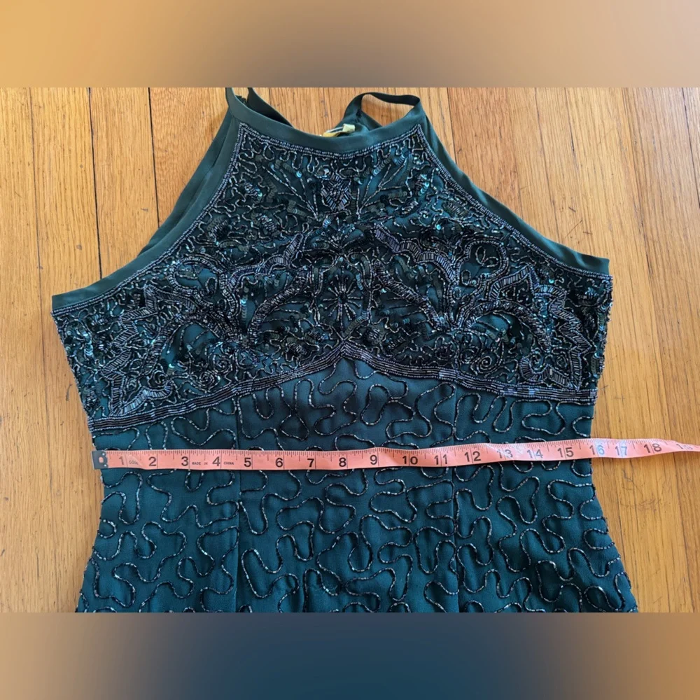 90s Vintage Lawrence Kazar Floor Length Beaded Gown - Picture 5 of 7